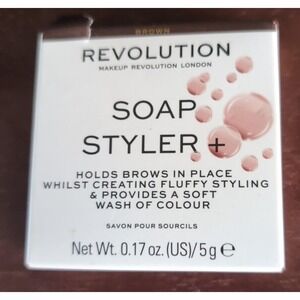 Makeup Revolution London Soap Styler + Holds Brows in Place Brown New in Box